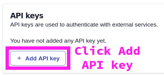 API key section of Plurally studio