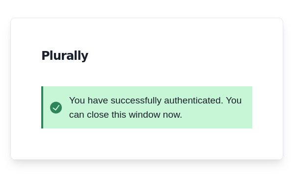 Authentication successful message